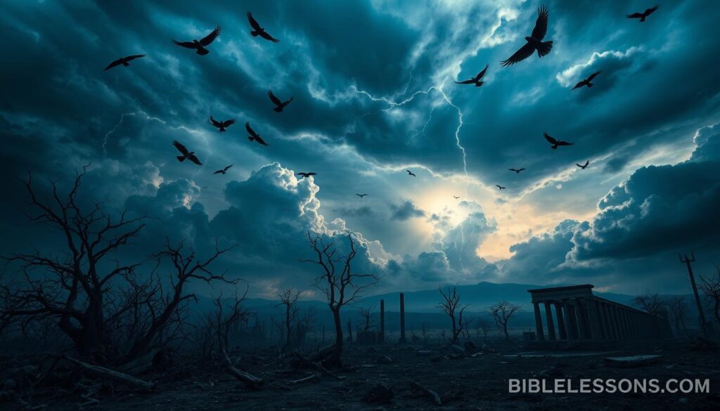 biblical apocalyptic visions with birds