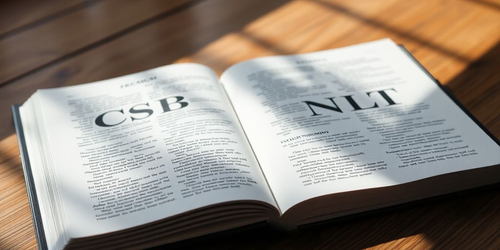 Two open books on a wooden table.